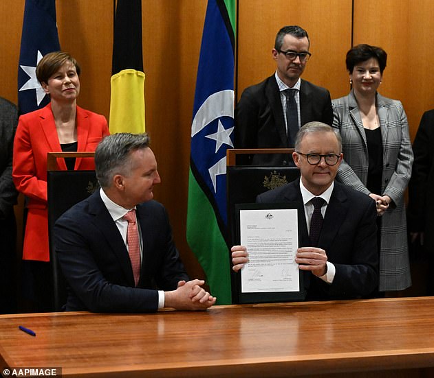 Prime Minister Anthony Albanese signing of the letter to the United Nations