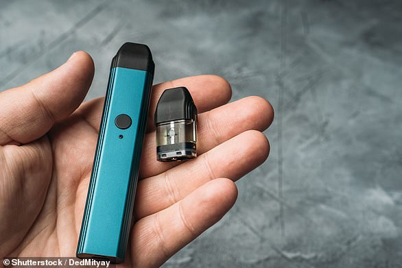 Teenagers have been warned about the dangers of vapes after research showed young people thought vaping was a healthier alternative to smoking cigarettes (pictured, a vape pen)