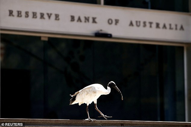 Inflation in the year to March surged by 5.1 per cent - the fastest pace since 2001 - and Reserve Bank of Australia governor Philip Lowe is expecting it to hit 7 per cent this year for the first time since 1990 (pictured is an ibis outside the RBA's Sydney Martin Place headquarters)