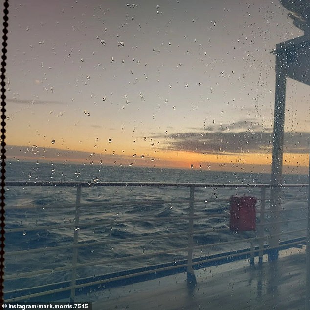 Images taken on board the ship on Saturday evening showed seas still rough but conditions improving